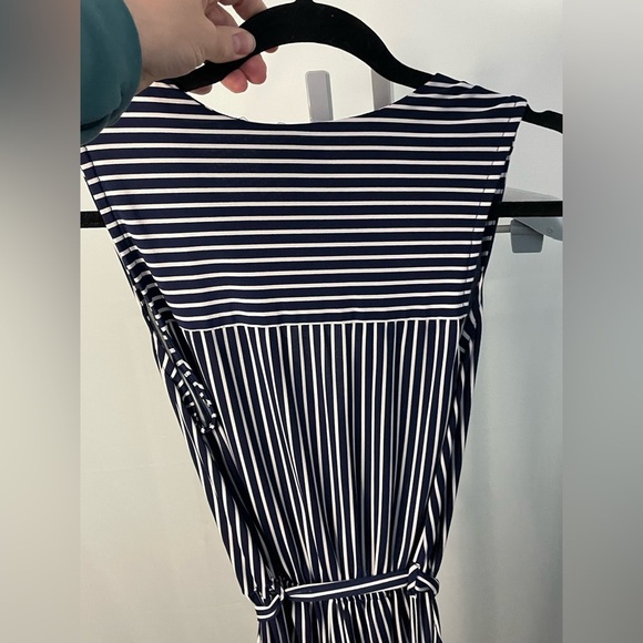 Monteau Navy Blue and white Striped Jumpsuit size M - Picture 3 of 11